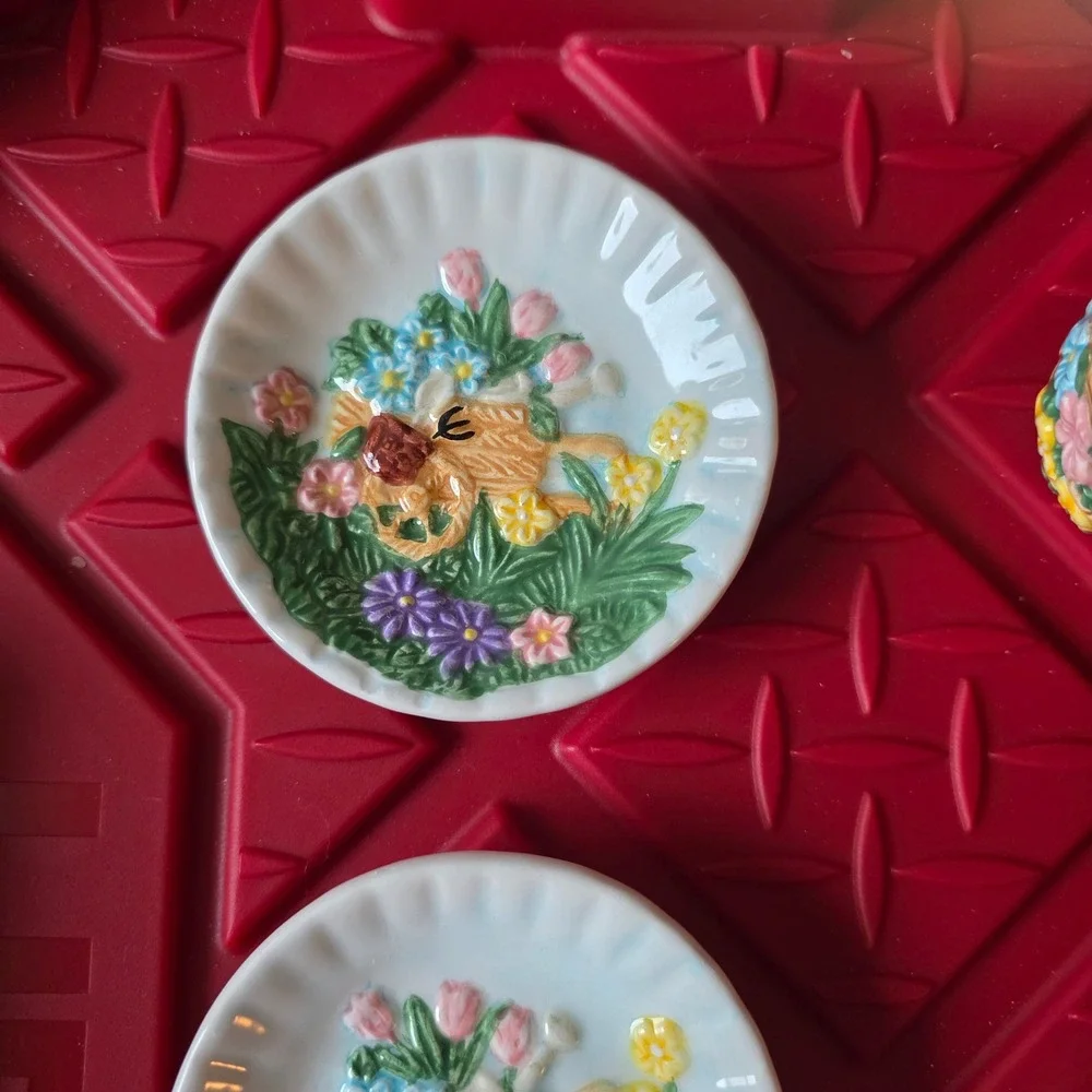 1998 Mercuries Rabbit Garden Party Springtime Tea Set Bunny Ladybugs Miniatures